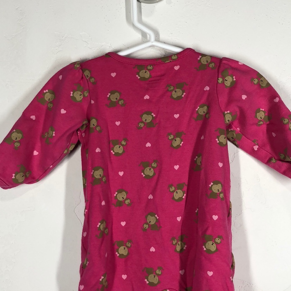 Carter’s pink monkey pajamas size 3-6 months - Picture 8 of 10
